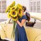 Large Sunflowers Artificial Flowers 9" Full Bloom Long Stem Artificial Sunflower 33" Tall Sun Flowers Giant Silk Sunflowers with Stem Fake Sunflower Floral Arrangement for Home Wedding Decoration